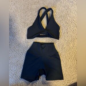 Black Women's Athletic Shorts and Top Set